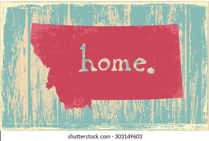 Montana nostalgic rustic vintage state vector sign