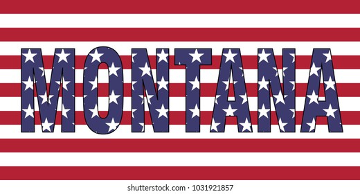 Montana on USA flag