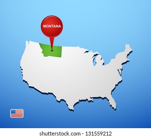 Montana on USA map