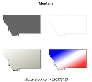 Montana Outline Map Set - Vector Version