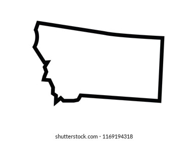 Montana outline map state shape 