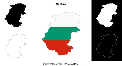 Montana province outline map set