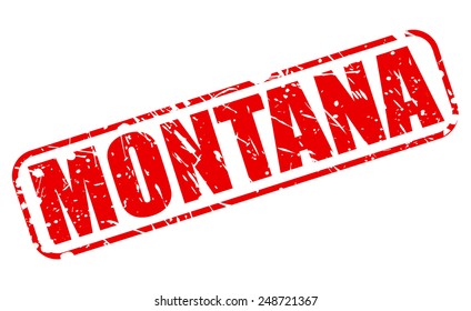 Montana red stamp text on white