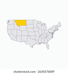 Montana Region highlighted on USA map