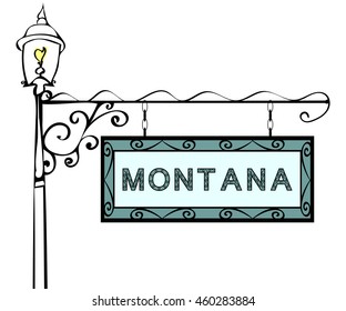 Montana retro pointer lamppost. 