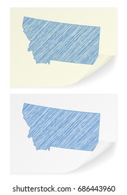 Montana scribble map on a white background.