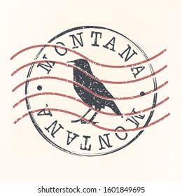 Montana Stamp Postal. Silhouette Seal. Passport Round Design. Vector Icon. Design Retro Travel. National Symbol.