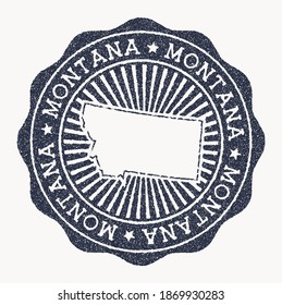 Montana stamp. Travel rubber stamp with the name and map of us state, vector illustration. Can be used as insignia, logotype, label, sticker or badge of the Montana.