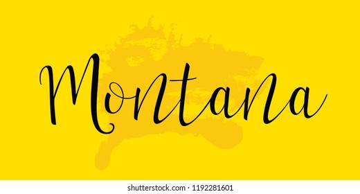 Montana. State of America. Text design. Vector illustration.