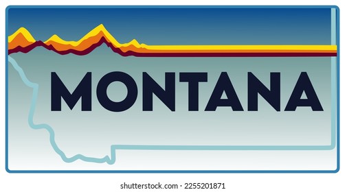 Montana State with blue background 