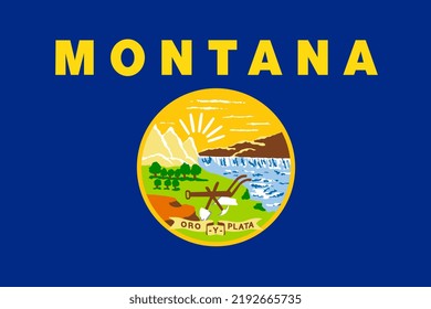 Montana state flag. Vector illustration.