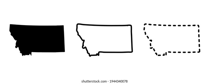 Montana state isolated on a white background, USA map