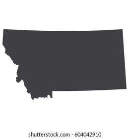 Montana state map in black on a white background. Vector illustration