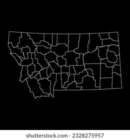 Montana state map with counties. Vector illustration.