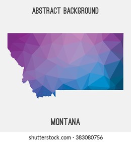 Montana state map in geometric polygonal style.Abstract tessellation,modern design background. Vector illustration EPS8