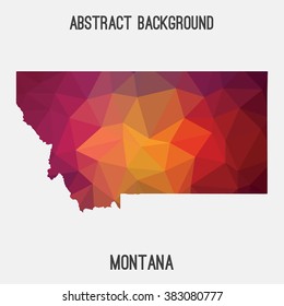 Montana state map in geometric polygonal style.Abstract tessellation,modern design background. Vector illustration EPS8