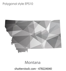 Montana state map in geometric polygonal,mosaic style.Abstract gems triangle,modern design background. Vector illustration EPS10