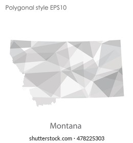 Montana state map in geometric polygonal,mosaic style.Abstract gems triangle,modern design background. Vector illustration EPS10