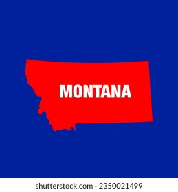 MONTANA state map icon on blue background.