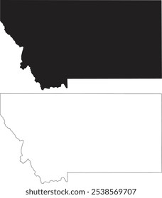 Montana state map outline contour silhouette vector