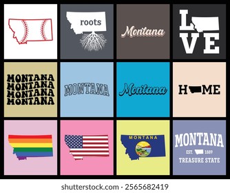 Montana state map t shirt design