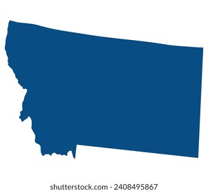 Montana state map. Map of the U.S. state of Montana.