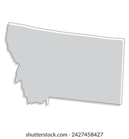 Montana state map. Map of the U.S. state of Montana.