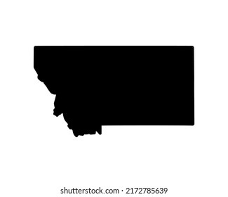 Montana state map. US state map. Montana silhouette symbol. Vector illustration