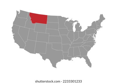 Montana state map. Vector illustration.