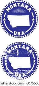 Montana State USA Distressed Stamps