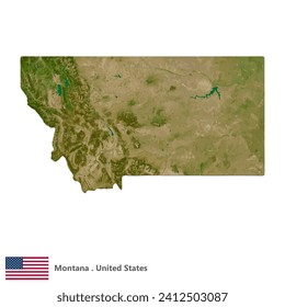 Montana, Staaten von Amerika - Topographische Karte (EPS)