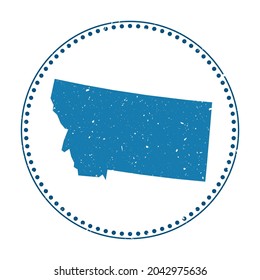 Montana sticker. Travel rubber stamp with map of us state, vector illustration. Can be used as insignia, logotype, label, sticker or badge of the Montana.