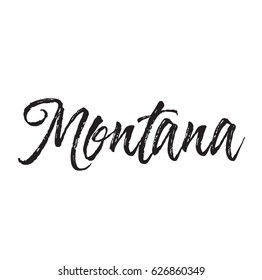 montana, text design. Vector calligraphy. Typography poster. Usable as background.