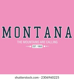 Montana typography illustration design vector