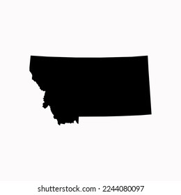 Montana US Mapa en blanco Plantilla vectorial Color sólido negro y contorno aislado en fondo blanco. fácil de editar