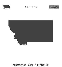Montana US State Blank Vector Map Isolated on White Background. High-Detailed Black Silhouette Map of Montana.