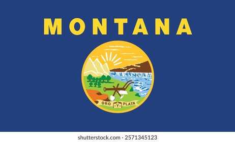 Montana US State Flag Vector Illustration