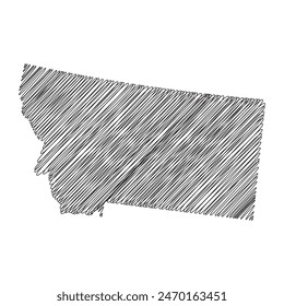 Montana US state thread map line vector illustration