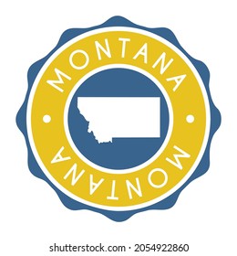 Montana, USA Badge Map Vector Seal Vector Sign. National Symbol Country Stamp Design Icon Label. 