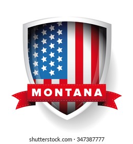 Montana and USA flag vector