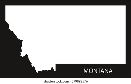 Montana USA Map black inverted silhouette