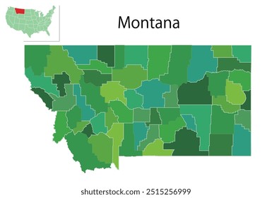 Montana USA Map Green Icon