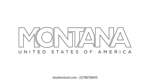 Montana, USA typography slogan design. America logo with graphic city lettering for print and web products.