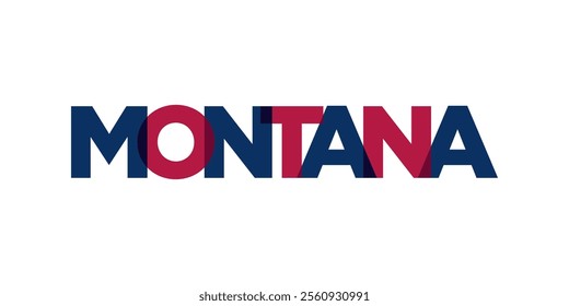 Montana, USA typography slogan design. America logo with graphic city lettering for print and web.