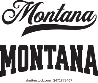 Montana USA Word Vector Illustration