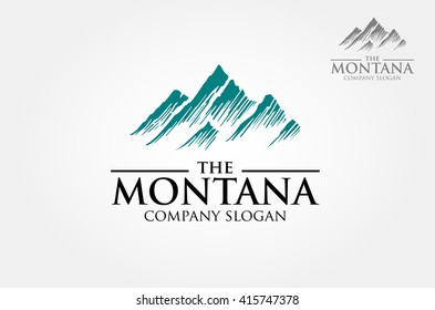 The Montana Vector Logo Template. Blue Mountains logo illustration.