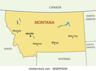 Montana - vector - state of USA