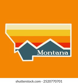 Montana Vintage Sunset Badge perfect for sticker 