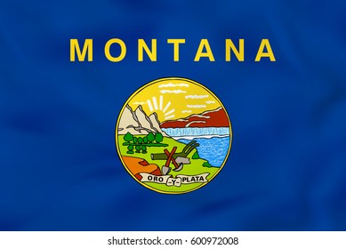 Montana windet sich. Montana Staatsflagge Hintergrund Textur.Vektorillustration Illustration.