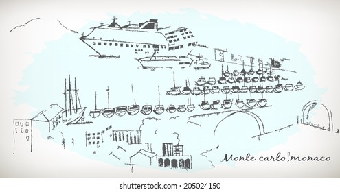 Monte Carlo city, Monaco vector